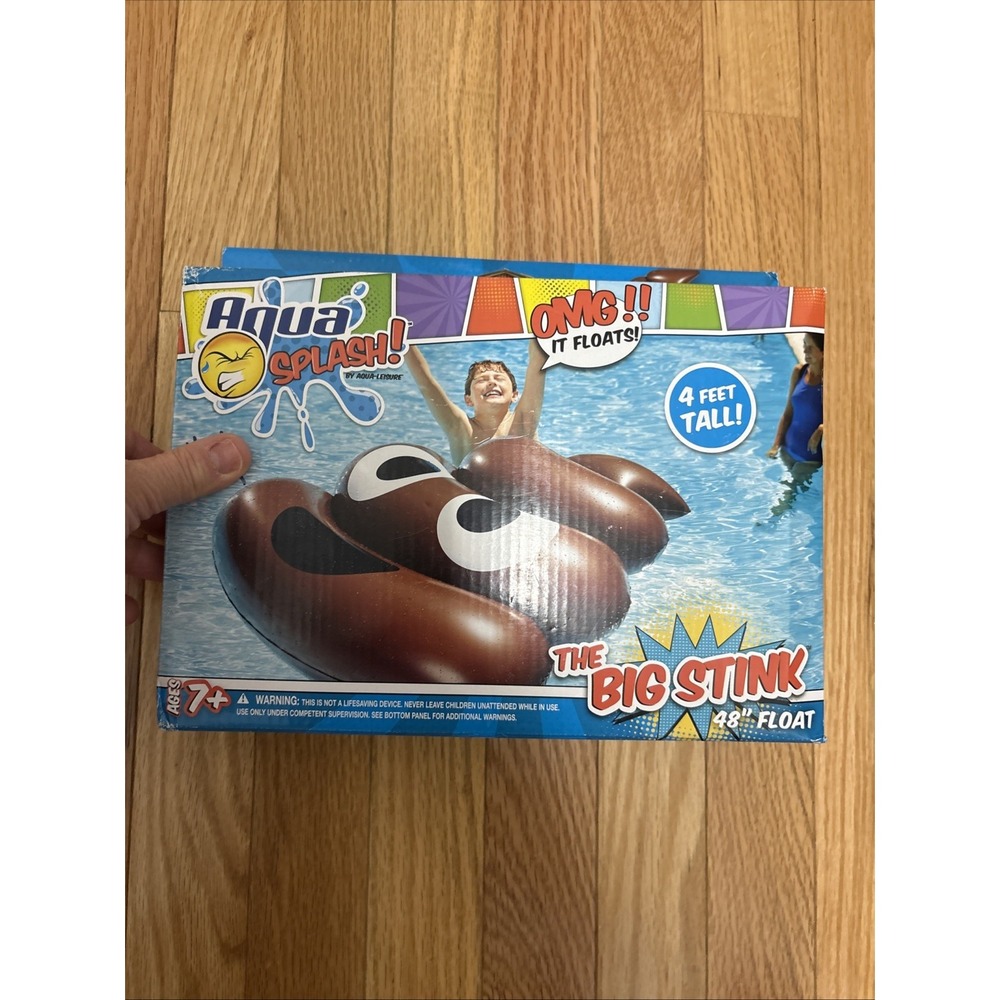 Aqua Splash The Big Stink Poop Emoji Inflatable Pool Float 48 Inch Brown Novelty